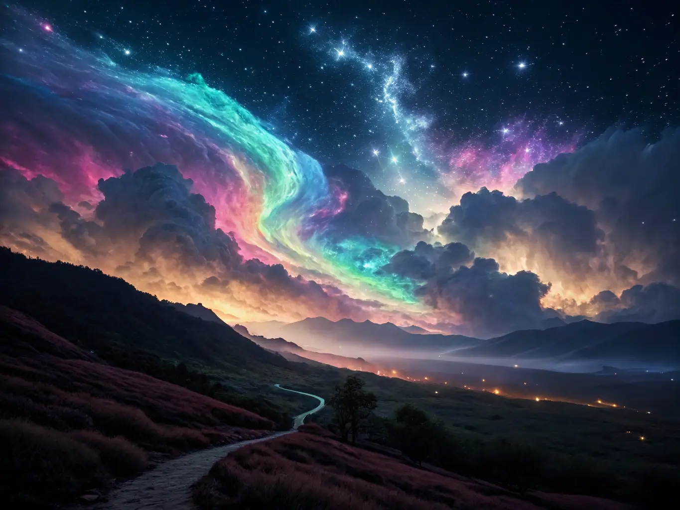A visual representation of a sacred digital space, symbolizing the opportunity for self-discovery and transformation within the retreat.